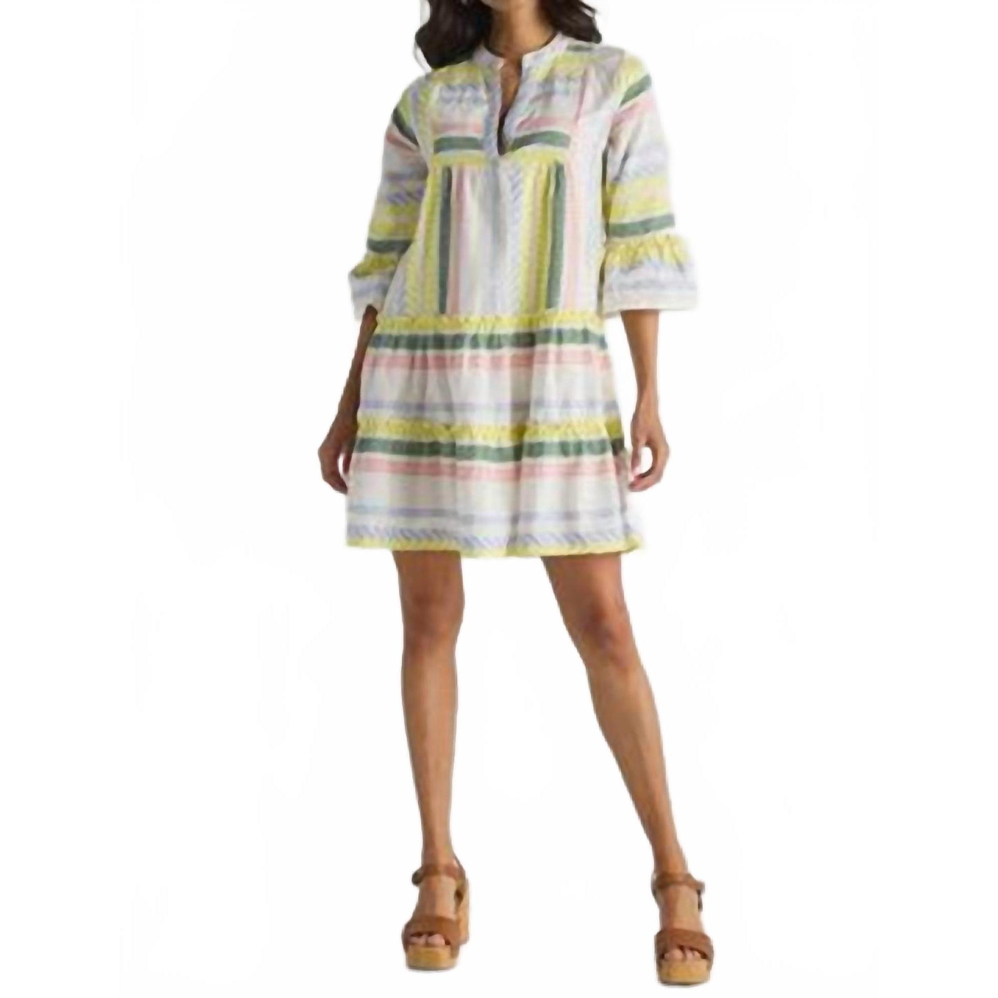 New Thml Women's Bell Sleeve Pattern Knit Dress In Multicolor